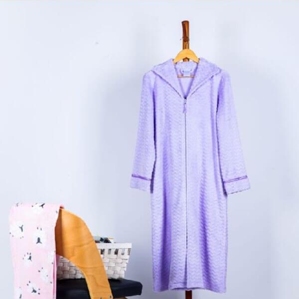 Sheared Velvet Plush Zip Front Robe