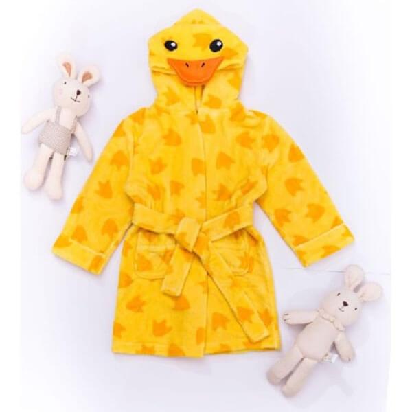 Printed Velvet Plush Kids Robe